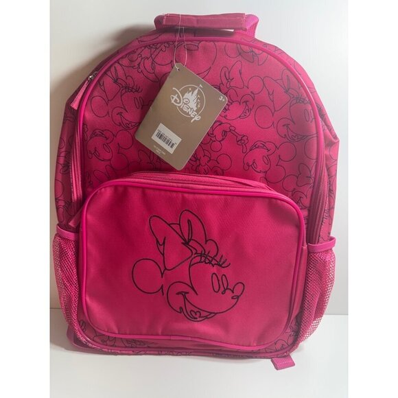 Disney Minnie Mouse Pink Backpack For Kids NWT 16”x11”x4” - Picture 1 of 5